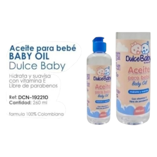 Aceite Para Bebé Dulce Baby 260 Ml Ref DCN-192210 X3 Unds
