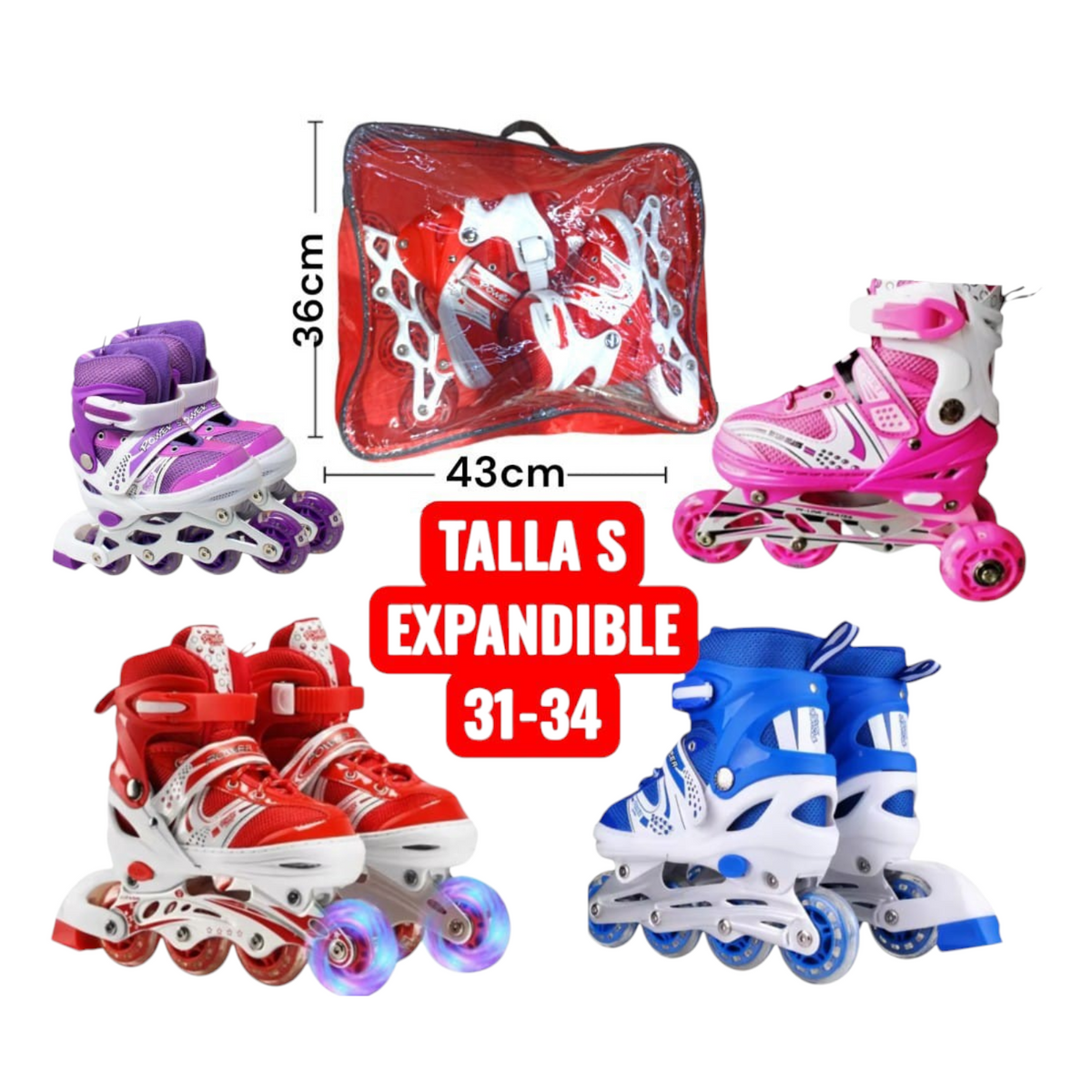 Patin Expansible Talla 31-34 LP-1412