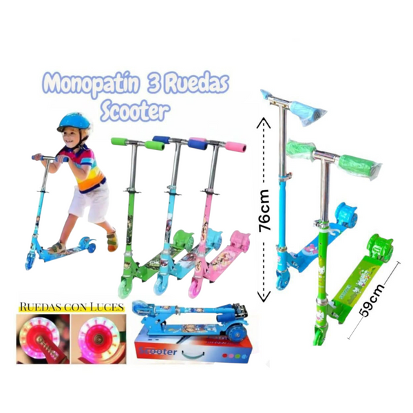 Mono Patin 3 Ruedas Con Luces LP-1418/508PC