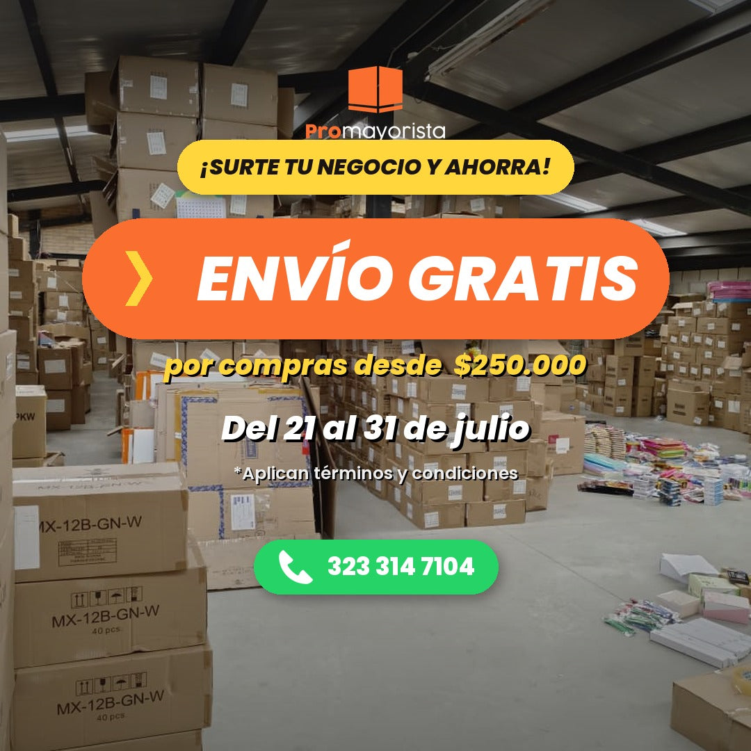 Envío gratis por compras desde $250.000 · del 21 al 31 de julio
